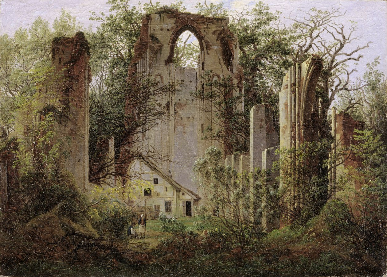 Kloosterruïne Eldena bij Greifswald, ca 1825 door Caspar David Friedrich