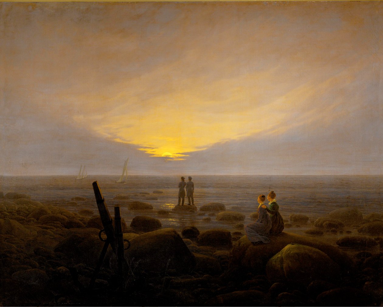 Maanopkomst boven zee door Caspar David Friedrich