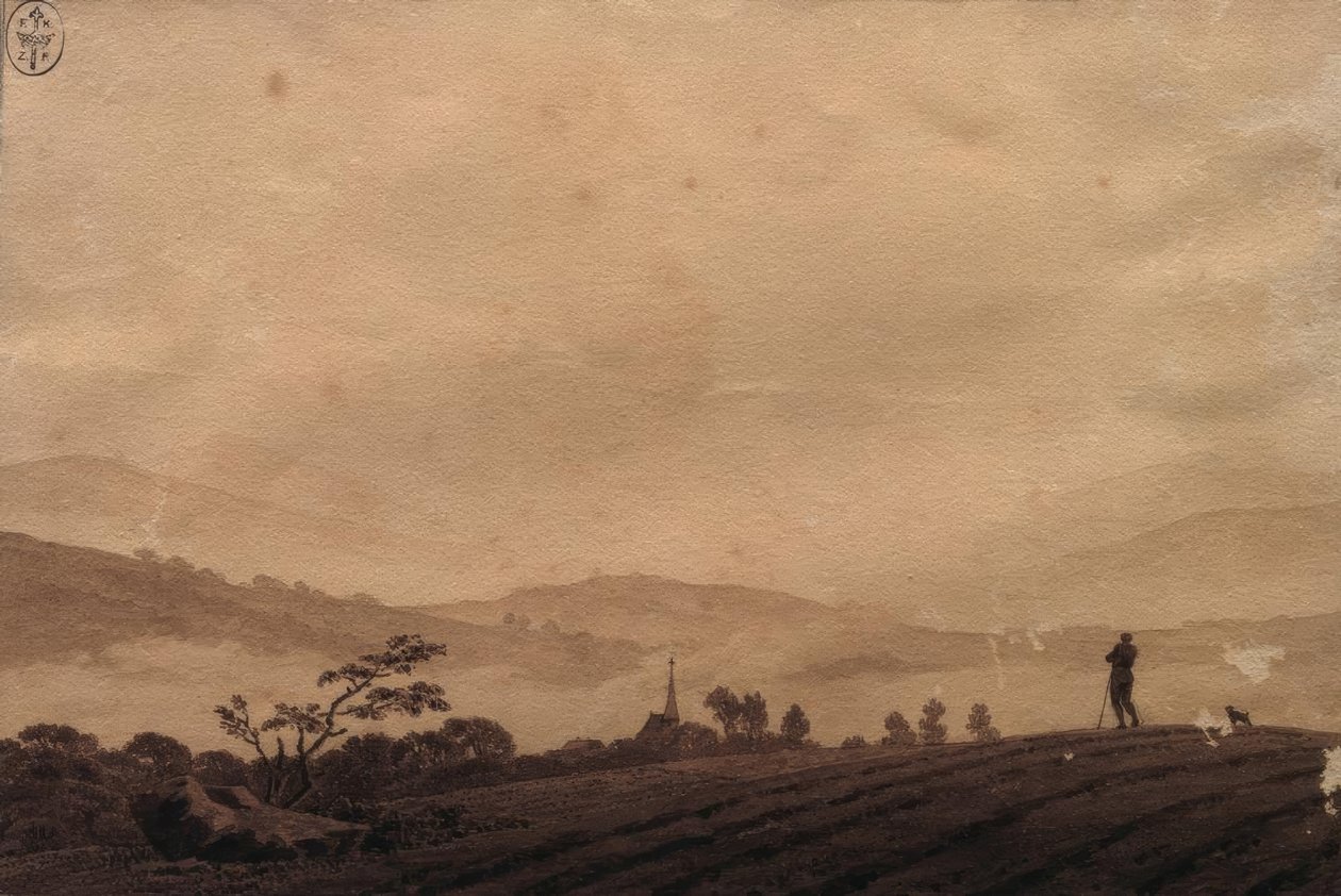 Mistige ochtend door Caspar David Friedrich