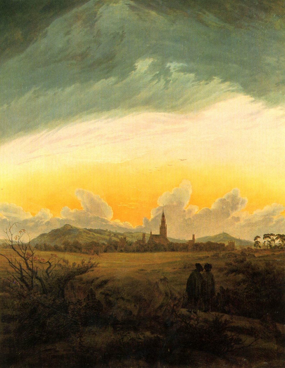 Neubrandenburg (Neubrandenburg in the morning mist) door Caspar David Friedrich