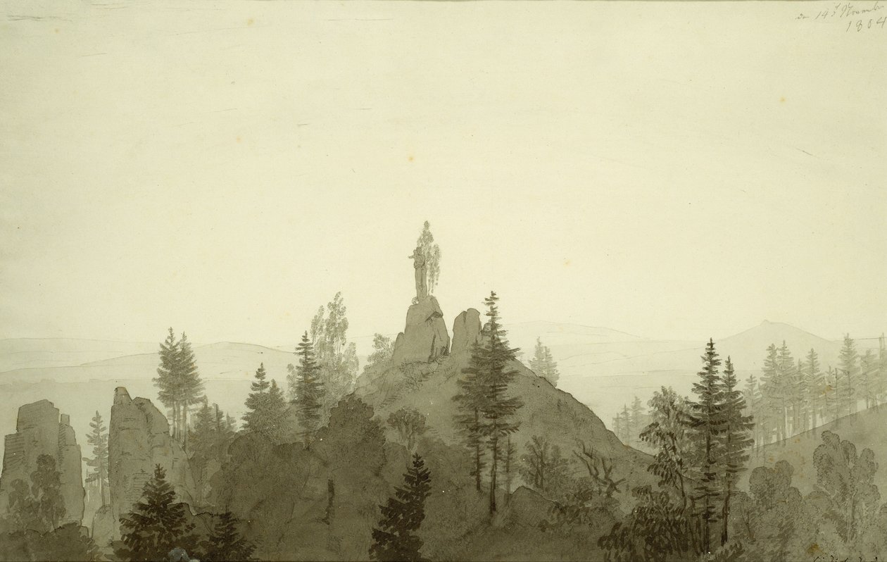 Madonnabeeld in de bergen door Caspar David Friedrich