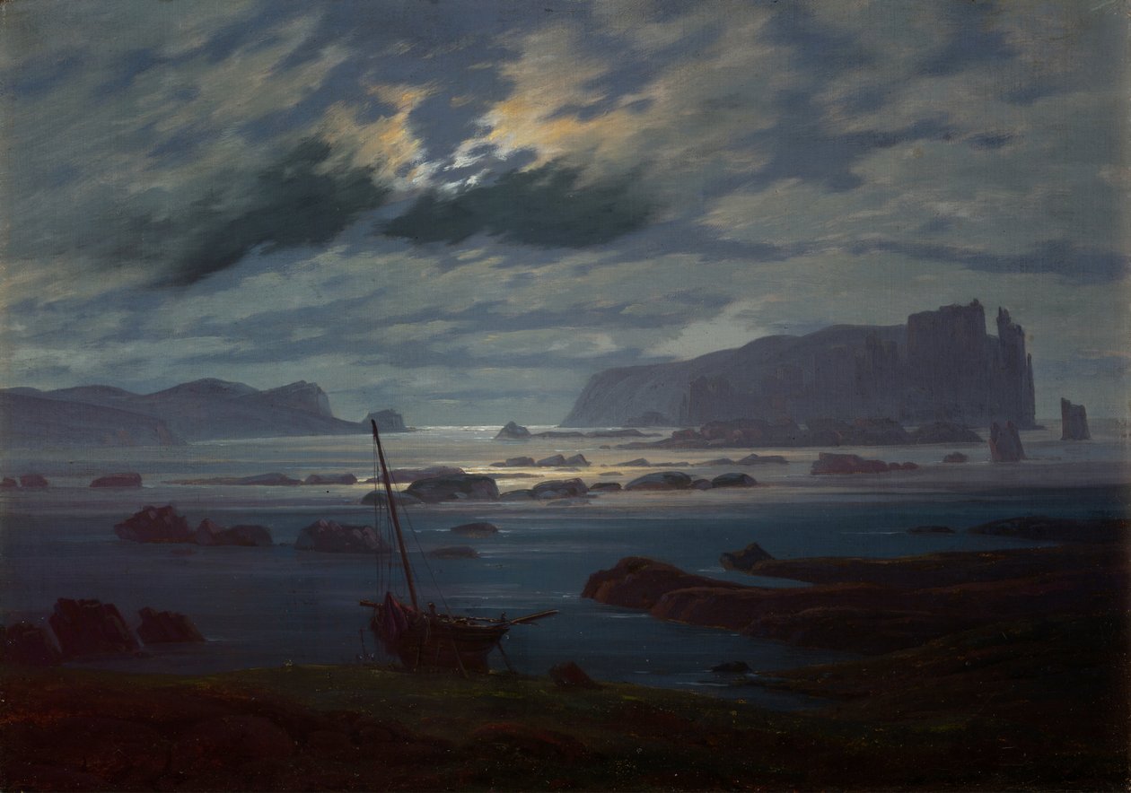 De noordelijke zee bij maanlicht door Caspar David Friedrich