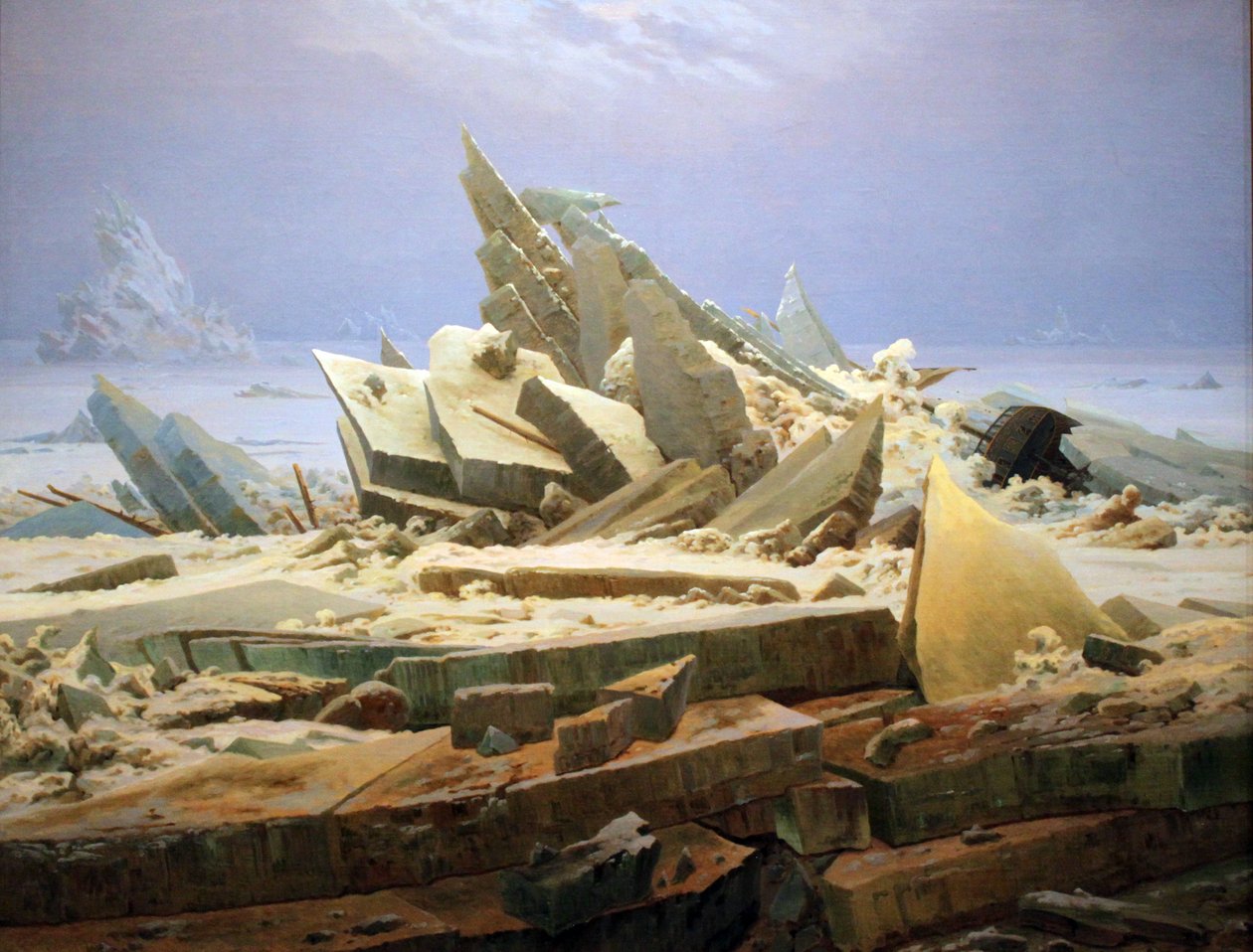 De zee van ijs (Het wrak van de hoop) door Caspar David Friedrich
