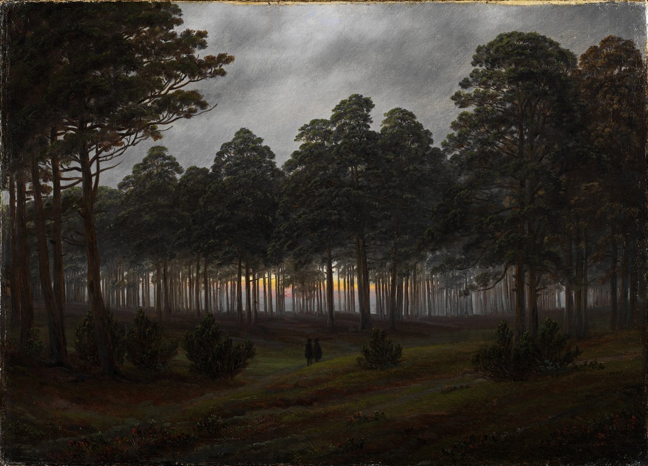 De tijden van de dag: De avond, 1821-1822 door Caspar David Friedrich