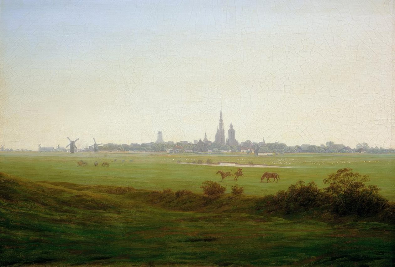Weiden bij Greifswald door Caspar David Friedrich