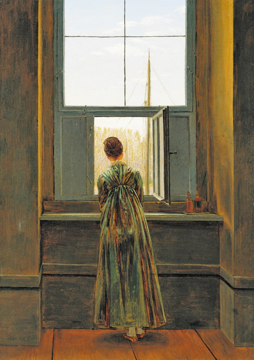 Vrouw bij een raam door Caspar David Friedrich