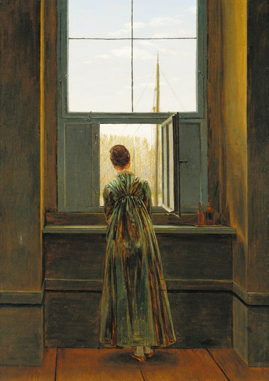 Vrouw bij een raam, 1822 door Caspar David Friedrich