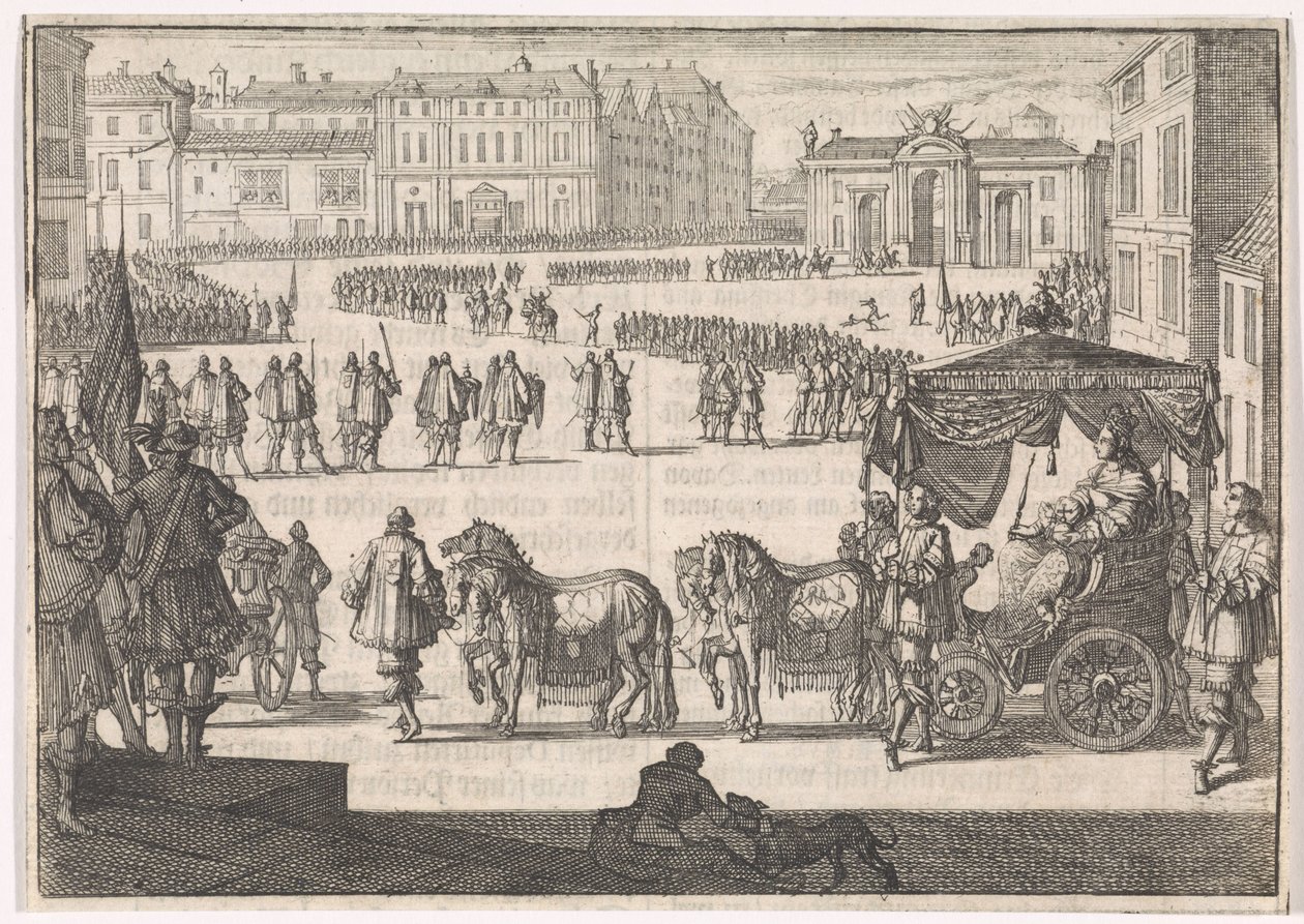 Inhuldiging van Christina, koningin van Zweden in Stockholm, 1650 door Caspar Luyken (attributed to)