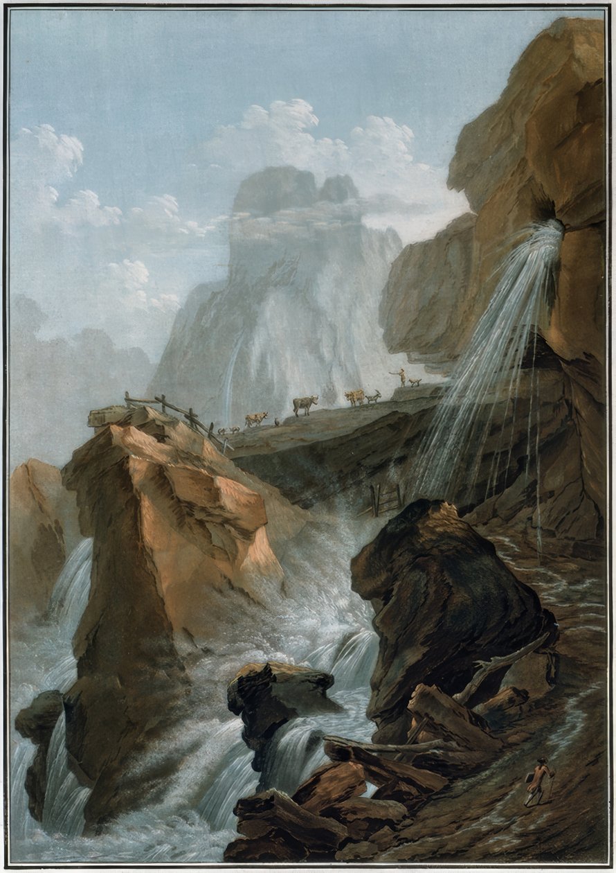 Geltenbachwatervallen door Caspar Wolf