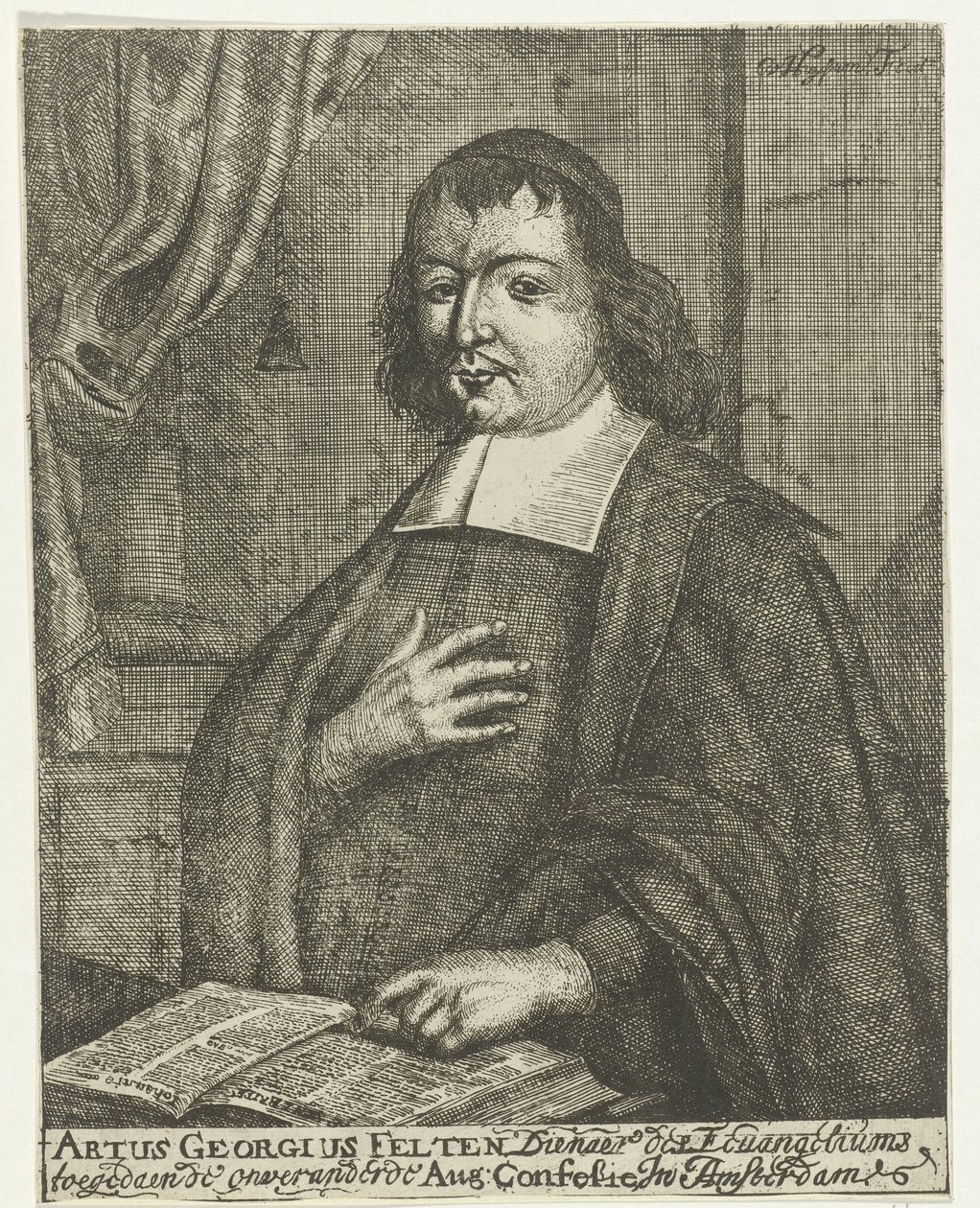 Portret van Artus Georg Velten door Caspar van Huysum