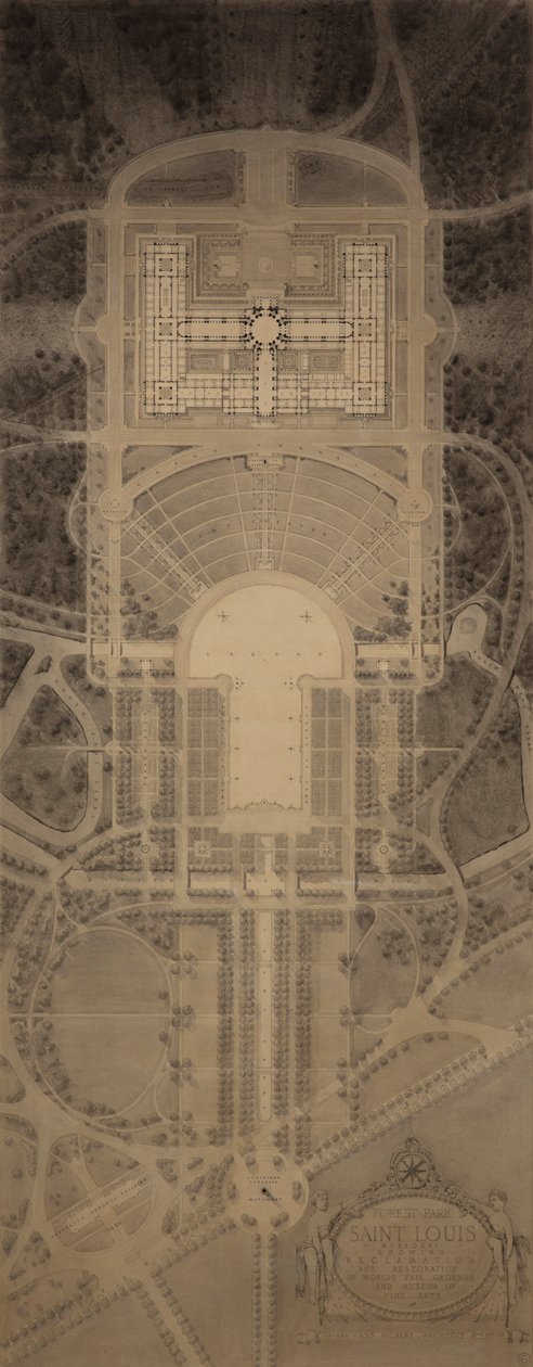 Forest Park, Saint Louis, Missouri: Herstel en restauratie van de Wereldtentoonstellingsgronden en Museum voor Schone Kunsten door Cass Gilbert