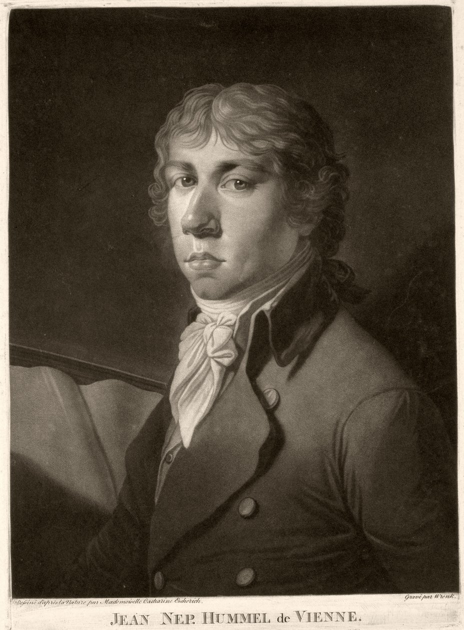 Johann Nepomuk Hummel gegraveerd door Wrenck door Catharina Escherich