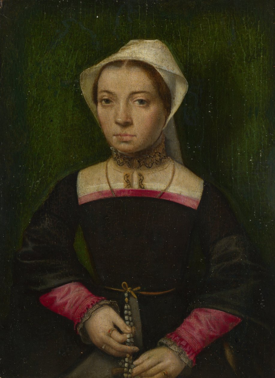 Een dame met een rozenkrans door Catharina van Hemessen