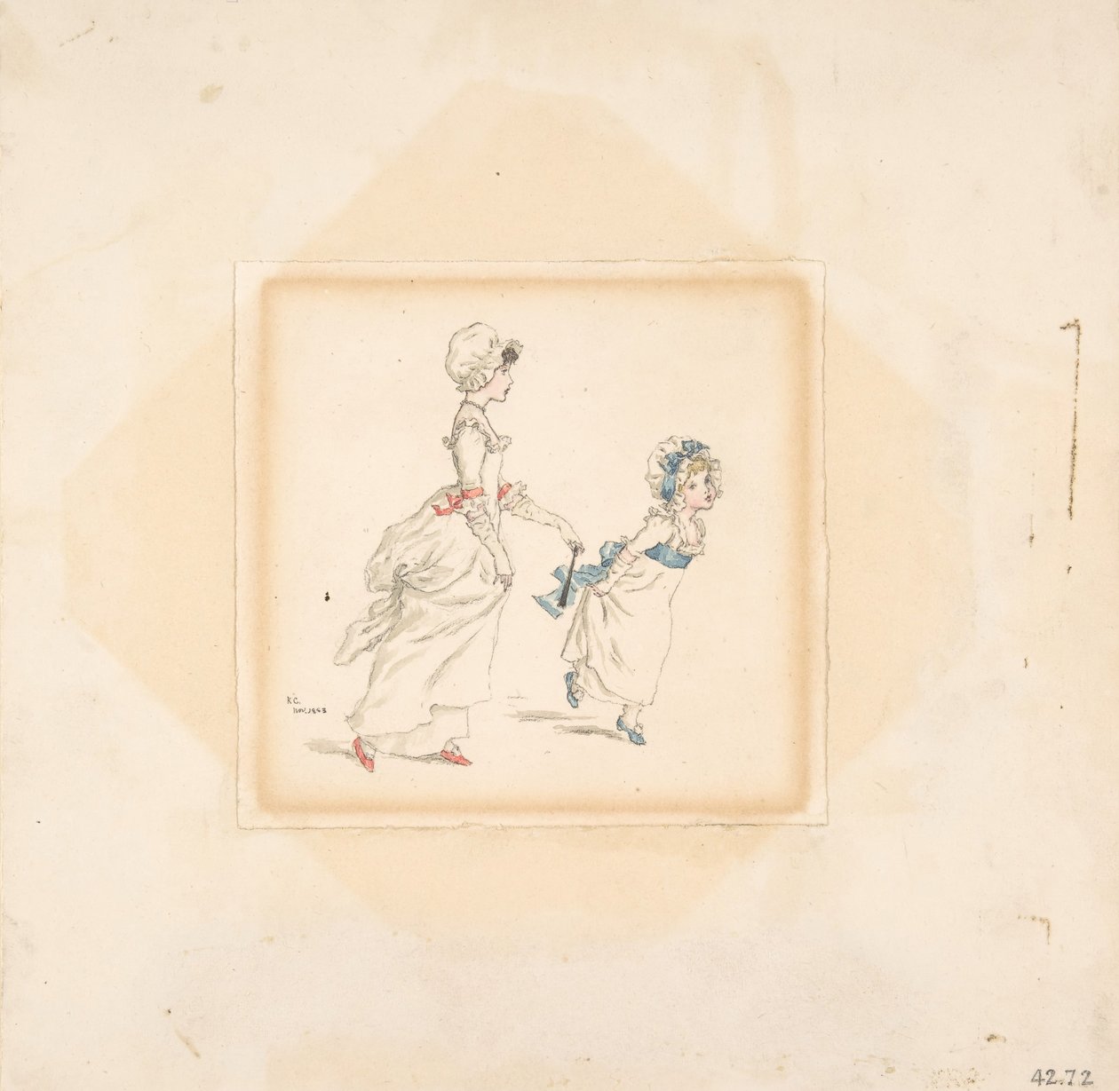 Vrouw en Kind, 1883 door Catherine Greenaway