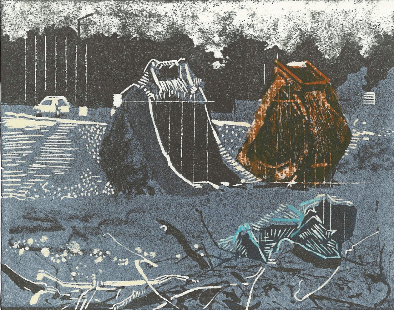 Prime Property, 2014 (Linosnede en ets) door Catherine Sutcliffe-Fuller