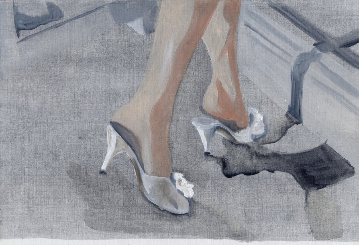 Filmdagboek #47 (23.04.13 Ze kleedde zich uit), 2015 (olieverf op papier) door Cathy Lomax