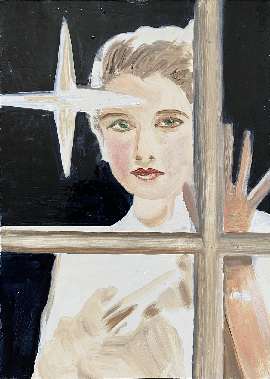 Norma, 2023 (olieverf op papier) door Cathy Lomax