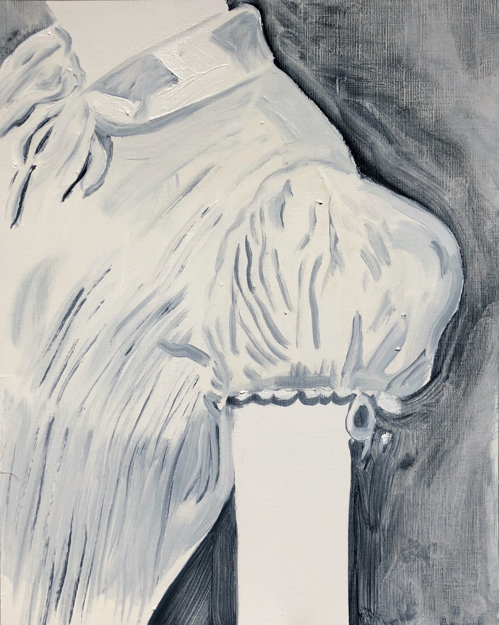 Puff, 2018 (olieverf op papier) door Cathy Lomax