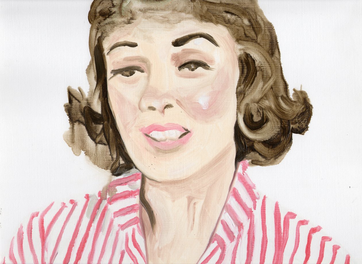 Sterren in strepen (JJ), 2015 (olieverf op papier) door Cathy Lomax