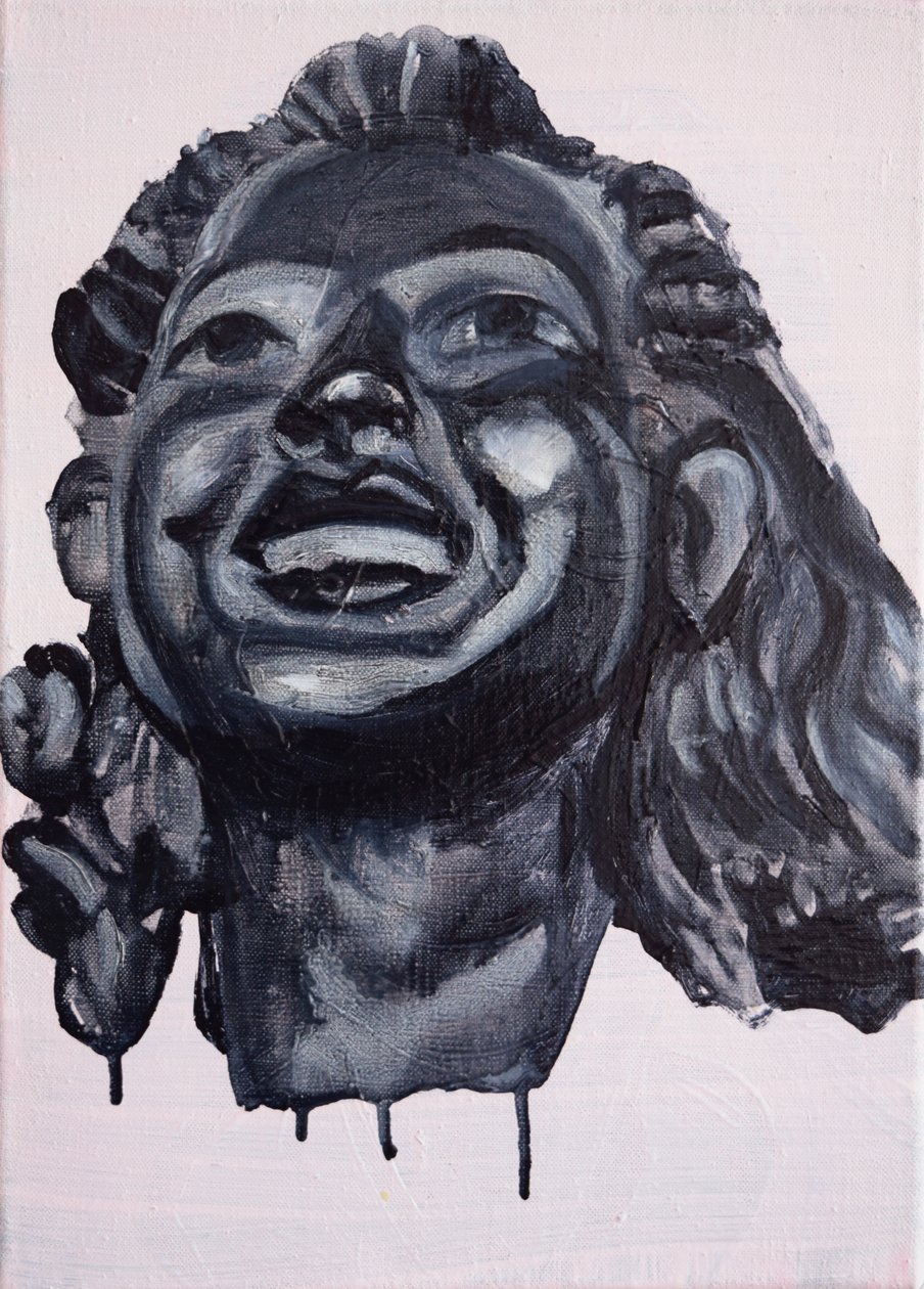 De vrolijke maagden: Olivia, 2017 (olieverf op linnen) door Cathy Lomax