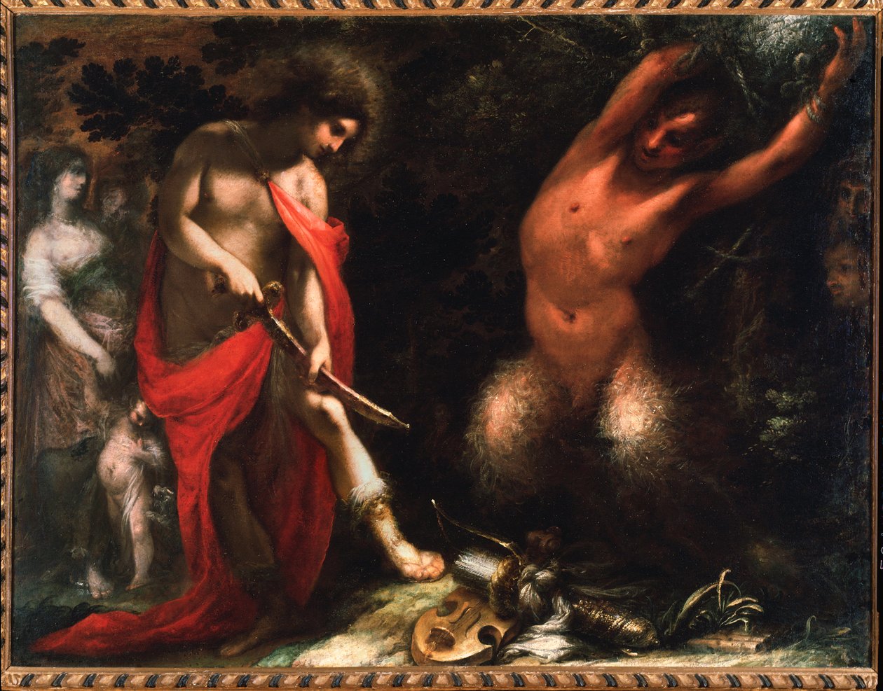 Apollo en Marsyas door Cecco  Bravo