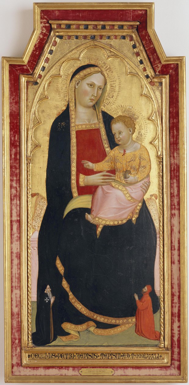 Madonna en kind met donoren door Cecco di Pietro