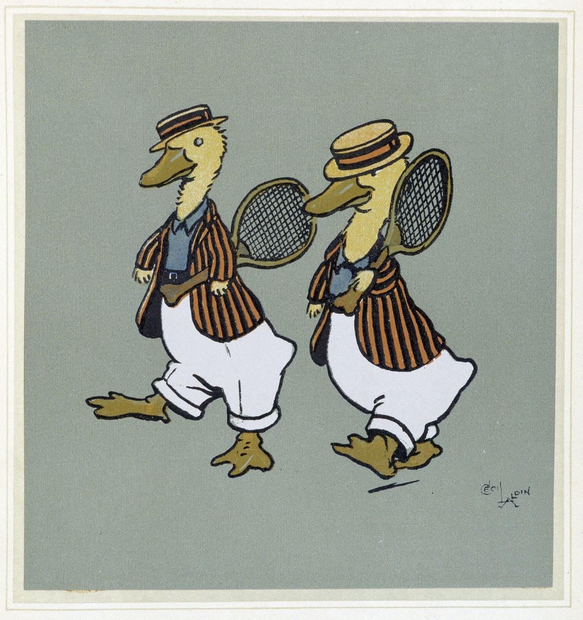 Twee eenden in tennisoutfit - in 