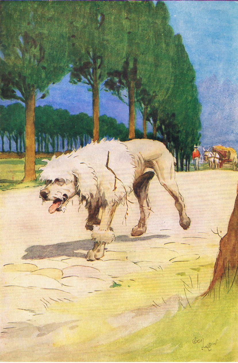 Moufflou (uit het verhaal Moufflou), illustratie uit A Staircase of Stories uitgegeven door Thomas Nelson & Sons Ltd in de jaren 1940 (kleur litho) door Cecil Charles Windsor Aldin