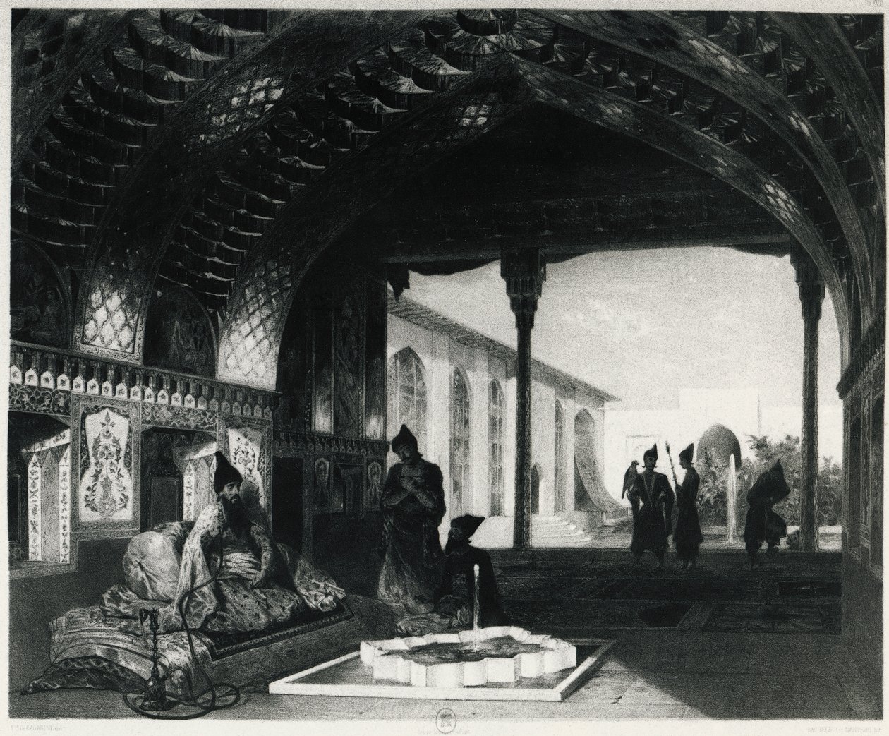 De Spiegelzaal in het Paleis van de Sardar van Jerevan, door Celestin Francois Nanteuil (1813-1873), Armenië door Celestin Francois Nanteuil
