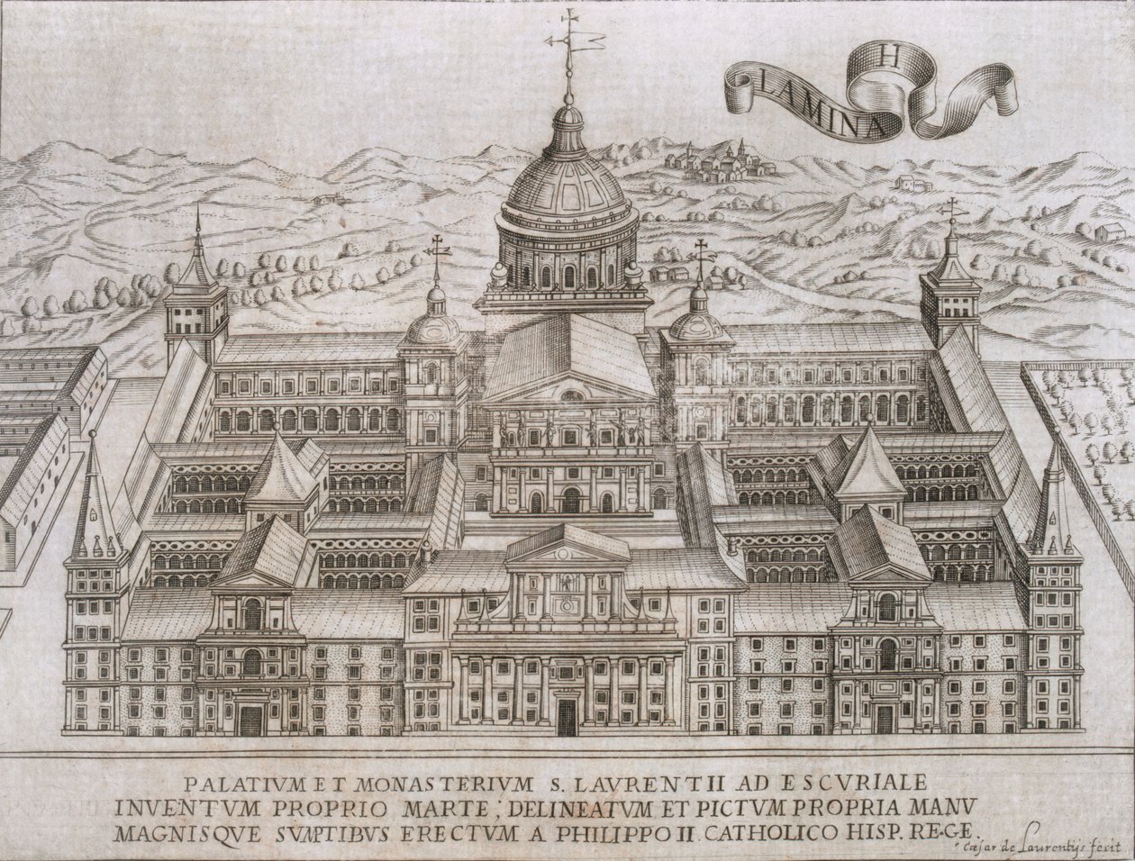 Paleis en Klooster van St. Laurens in het Escorial door Cesar de Laurentiis