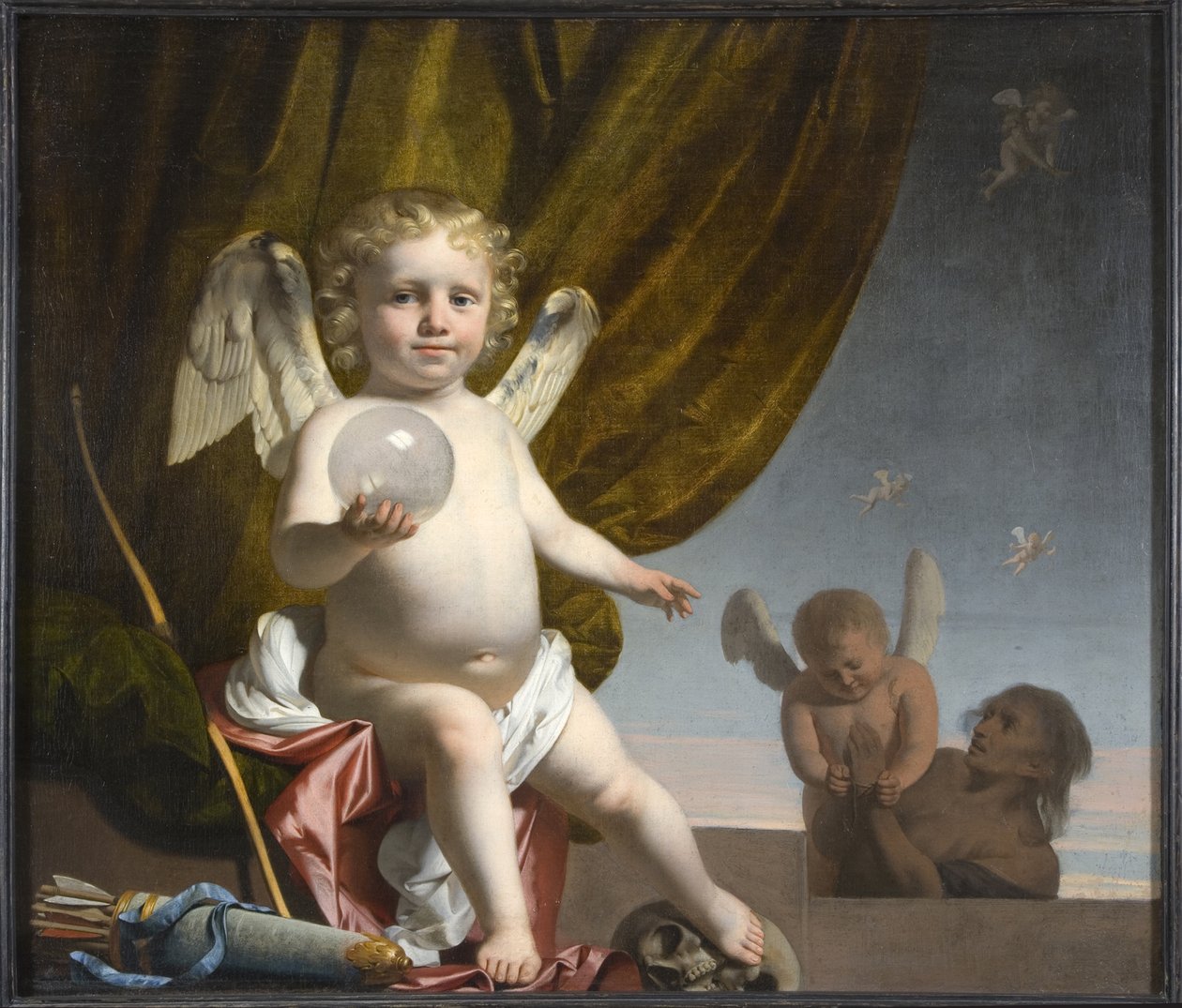 Amor met een glazen bol, 1650-1660 door Cesar Boetius van Everdingen