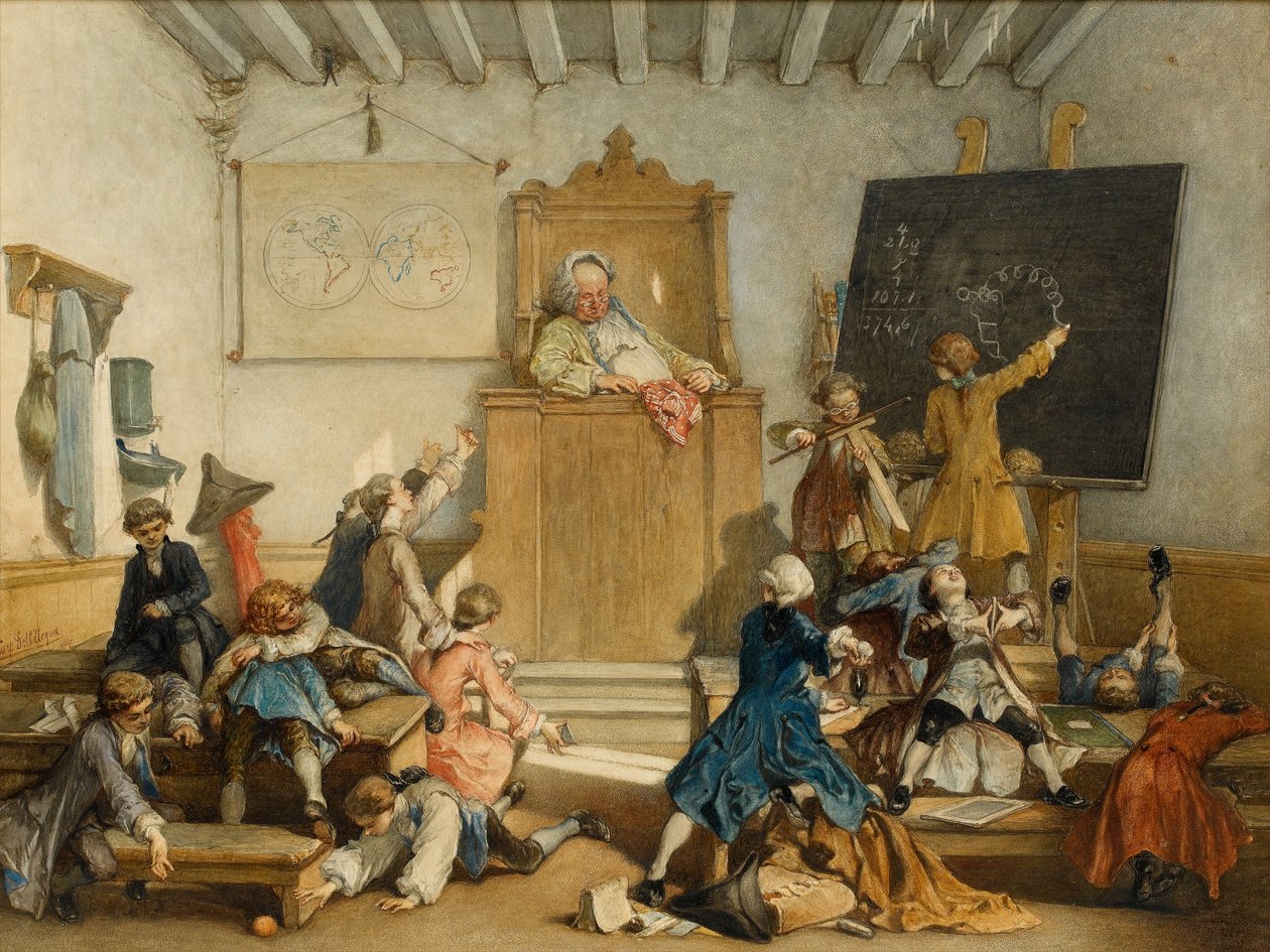 Onderwijs voor de bevoorrechten, een school voor de kinderen van hovelingen, Wenen, 1867 door Cesare Felix dell Acqua