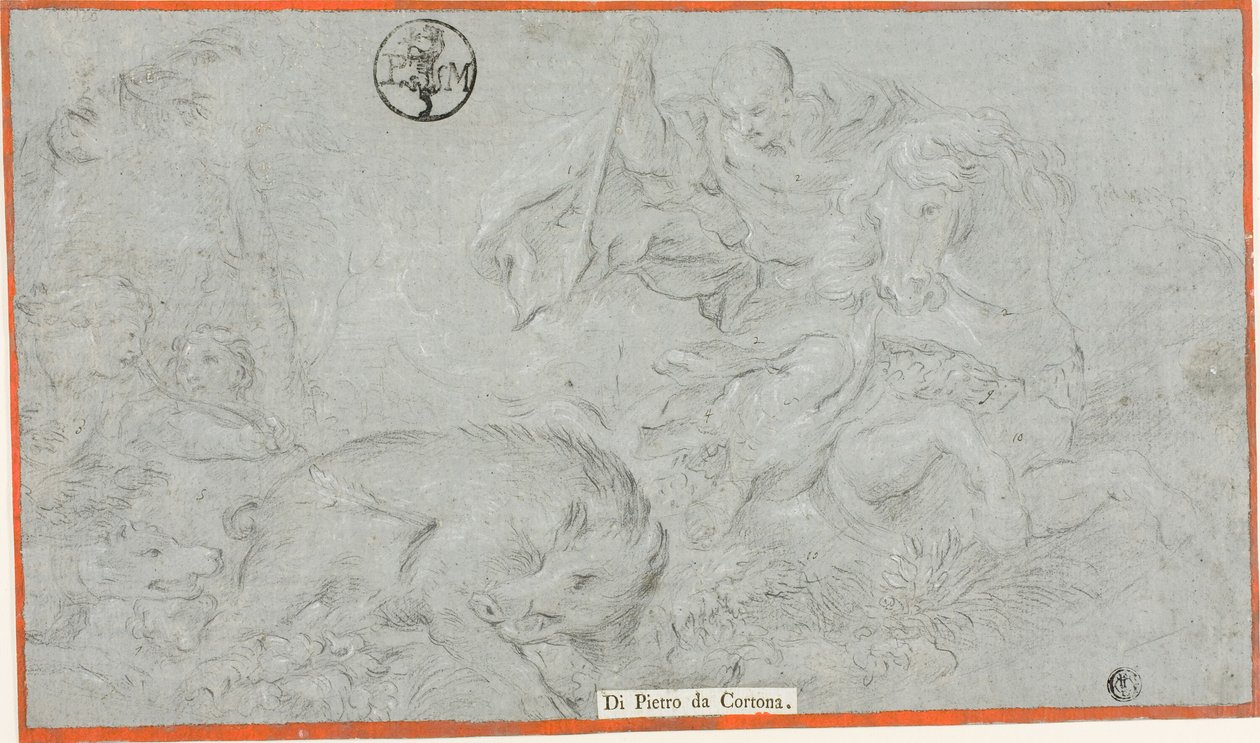 Kopie van Scène uit het Leven van Sulla fresco, in de Zaal van Saturnus, Pitti Paleis door Cesare Dandini