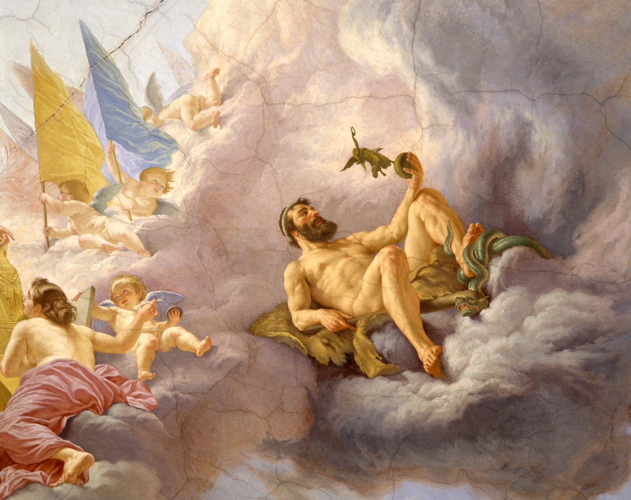 Detail van het plafond (detail) door Cesare Mariani