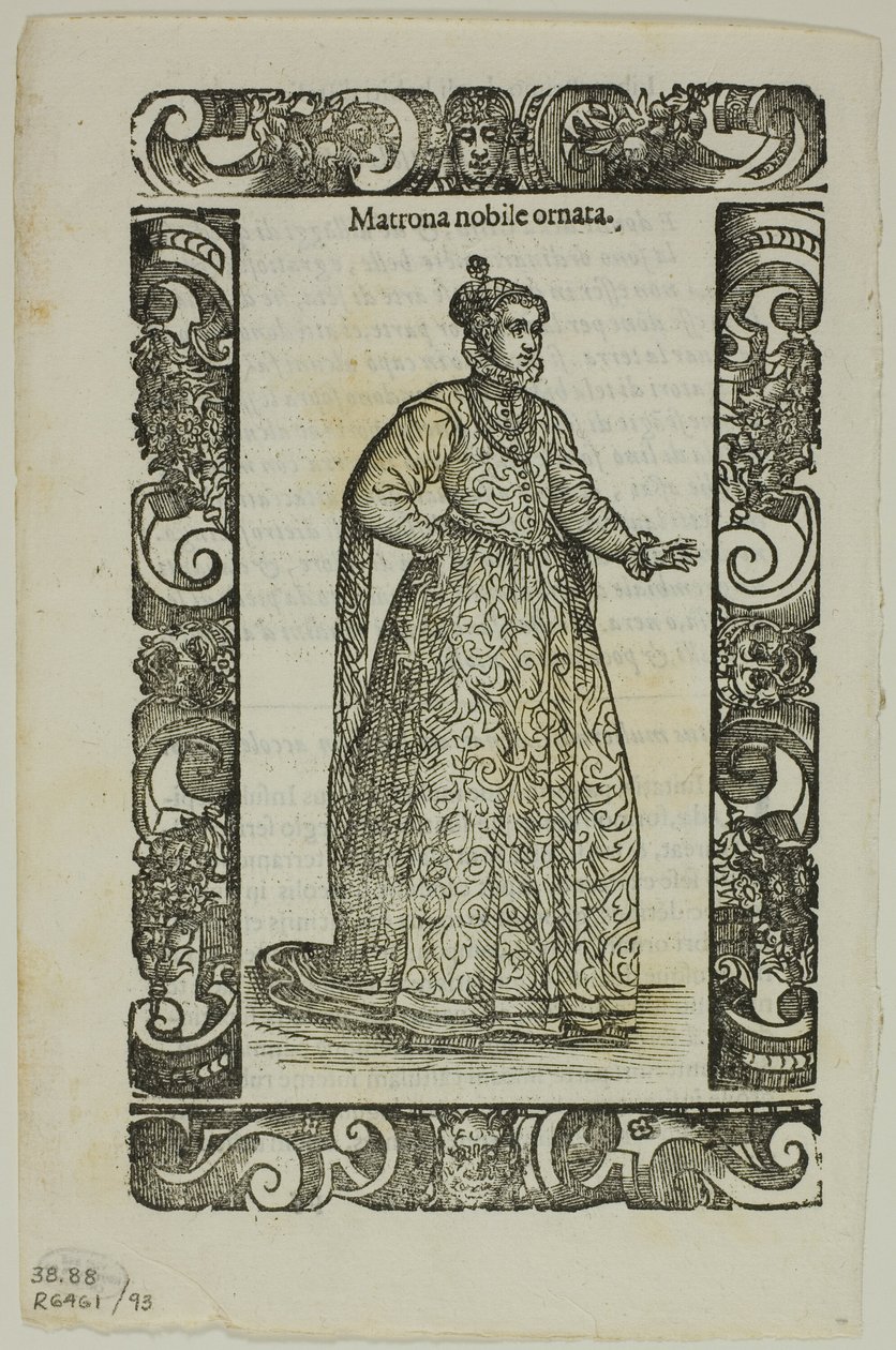 Blad uit Habiti antichi e moderni, plaat 93 uit Woodcuts from Books of the XVI Century door Cesare Vecellio