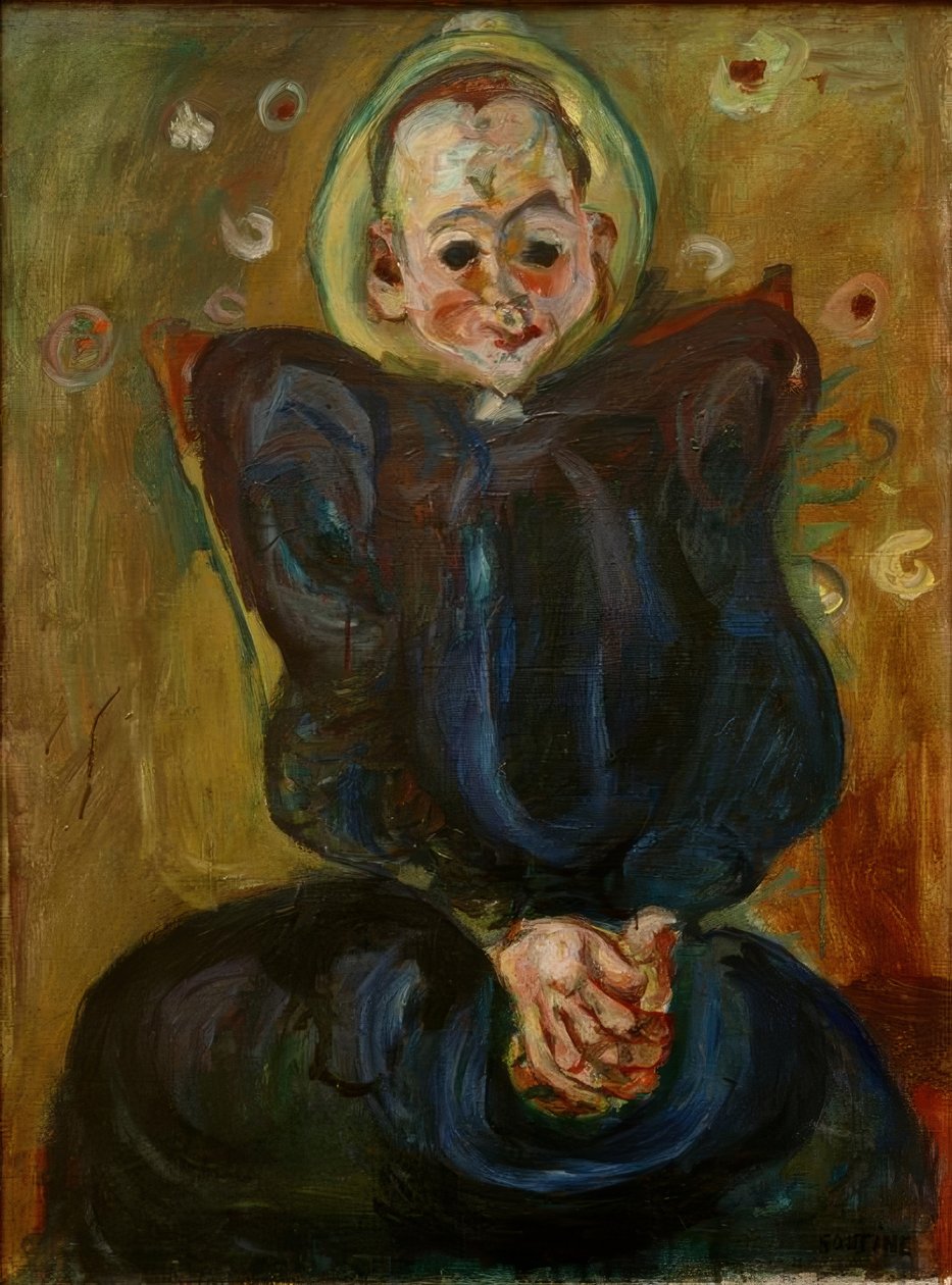 Ch. Soutine, Vrouw in blauwe Jurk door Chaim Soutine