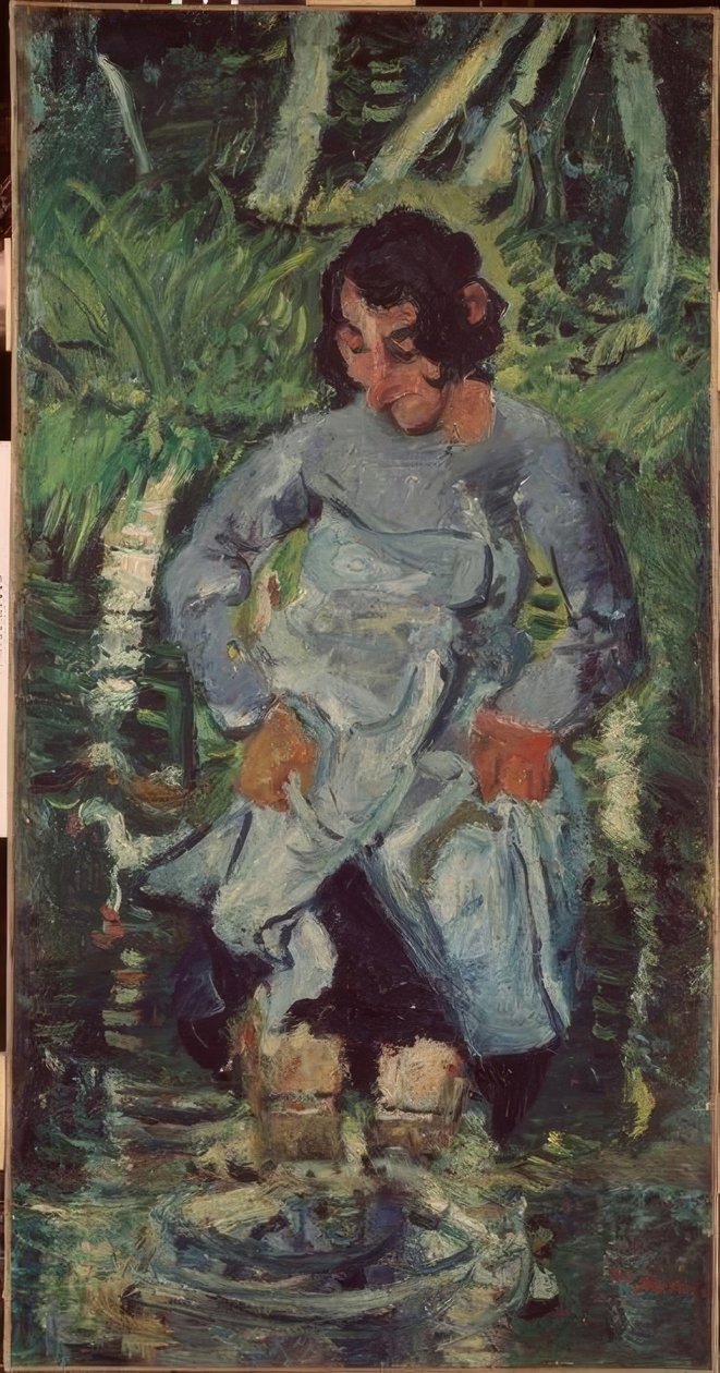 Vrouw die het water ingaat door Chaim Soutine