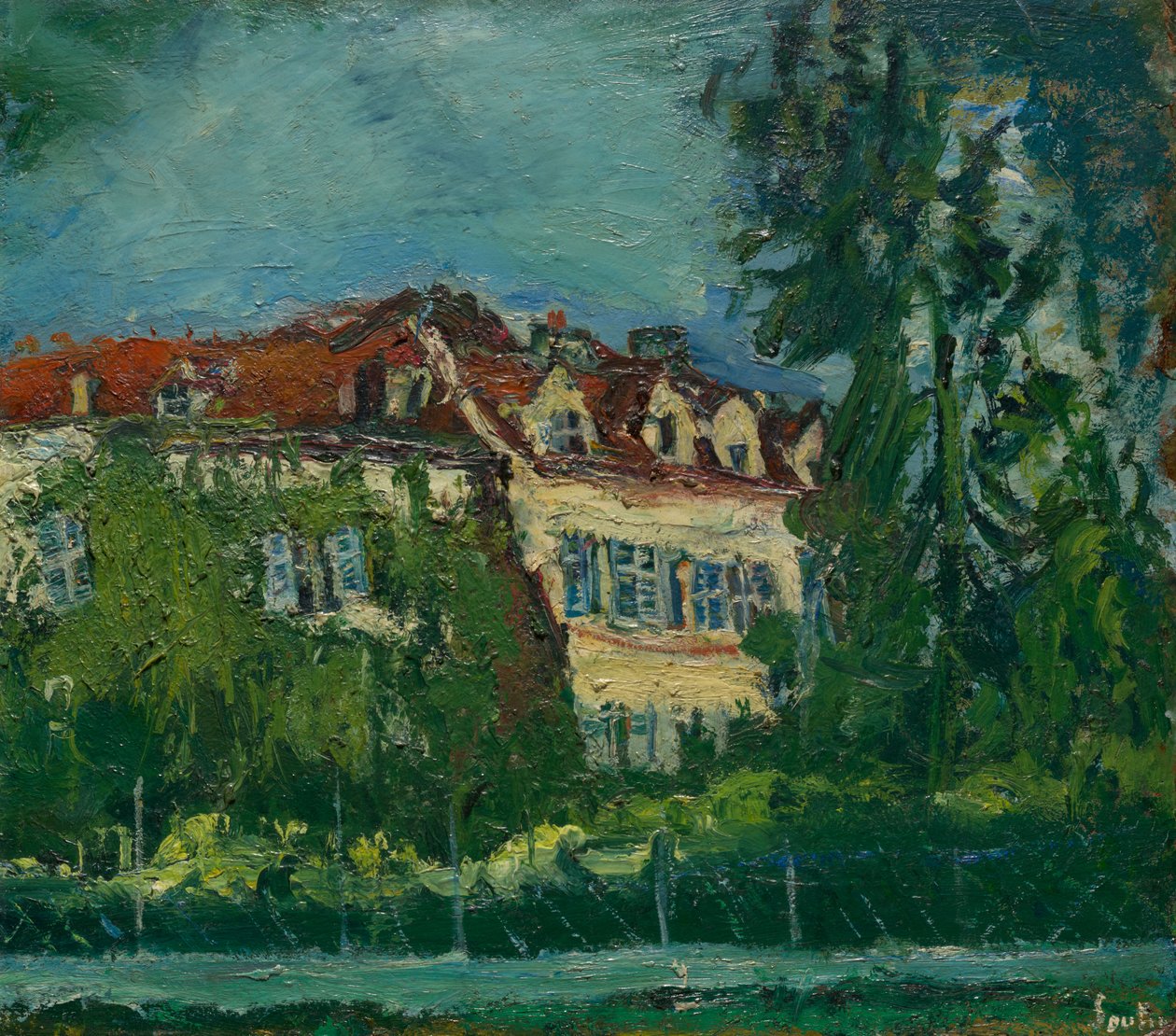 Landschaft mit Haus door Chaim Soutine