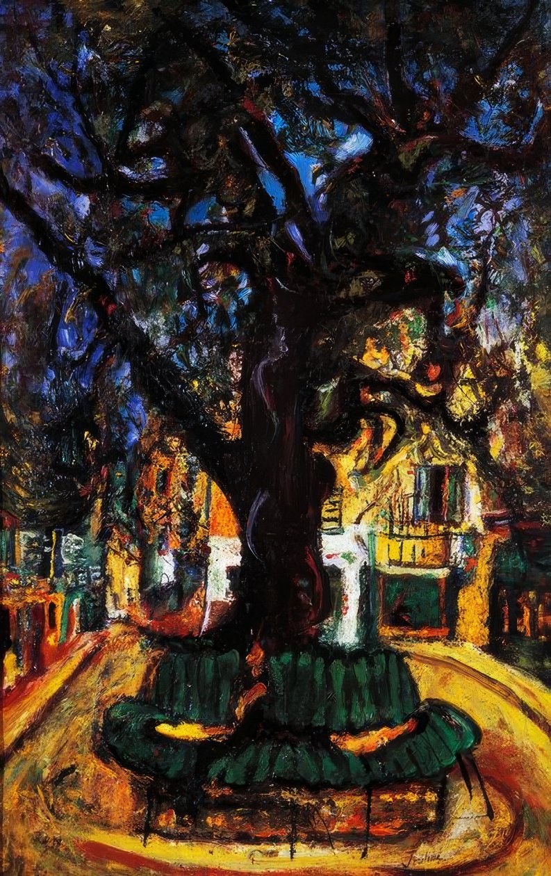 Klein dorpsplein in Vence, 1929 door Chaim Soutine