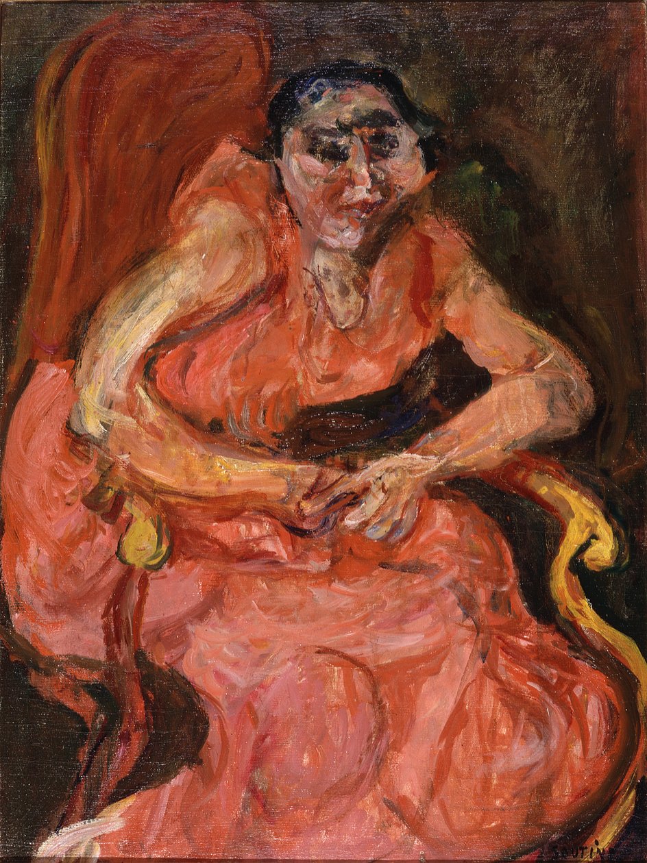 Vrouw in Roze, ca. 1924 (olieverf op doek) door Chaim Soutine