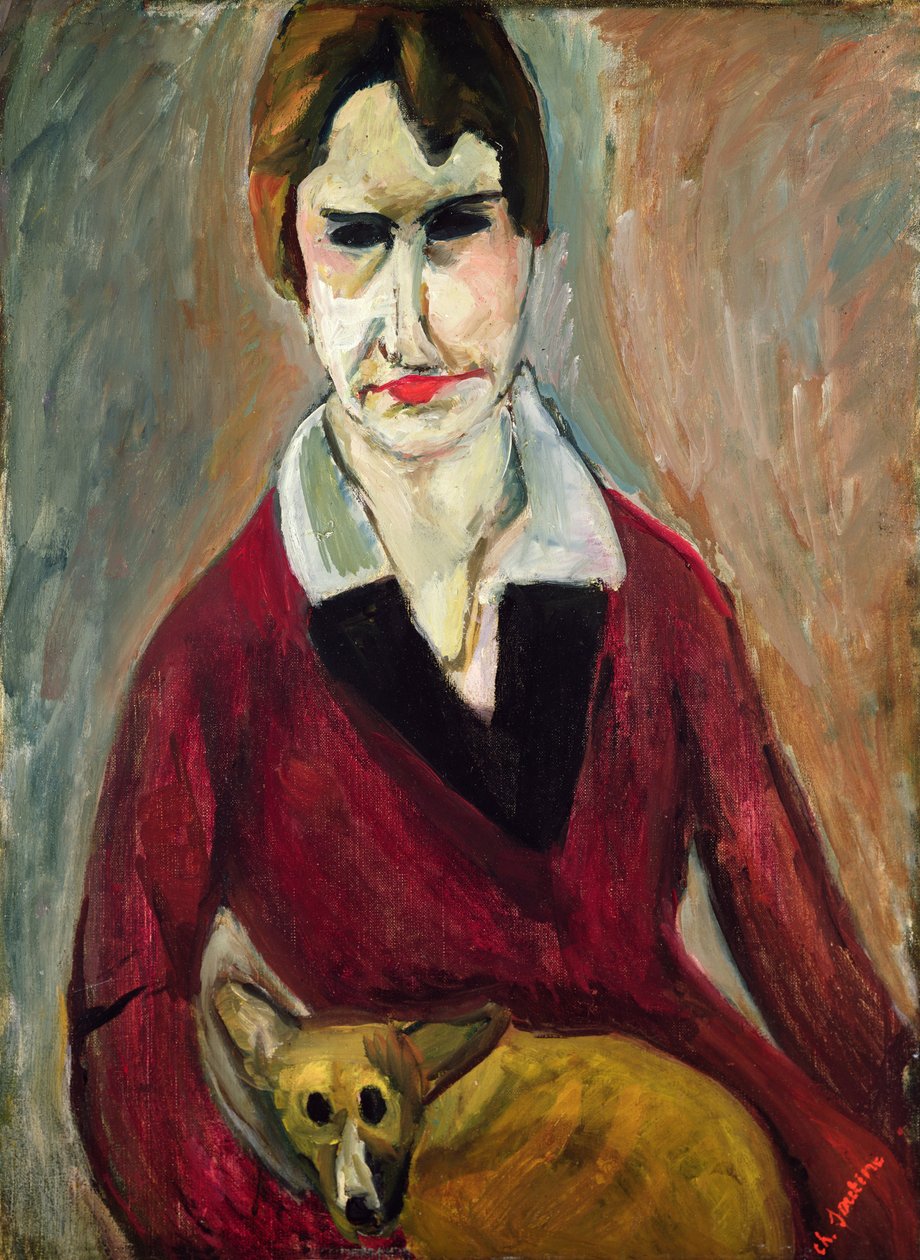 Vrouw met een Hond, c.1917-18 door Chaim Soutine