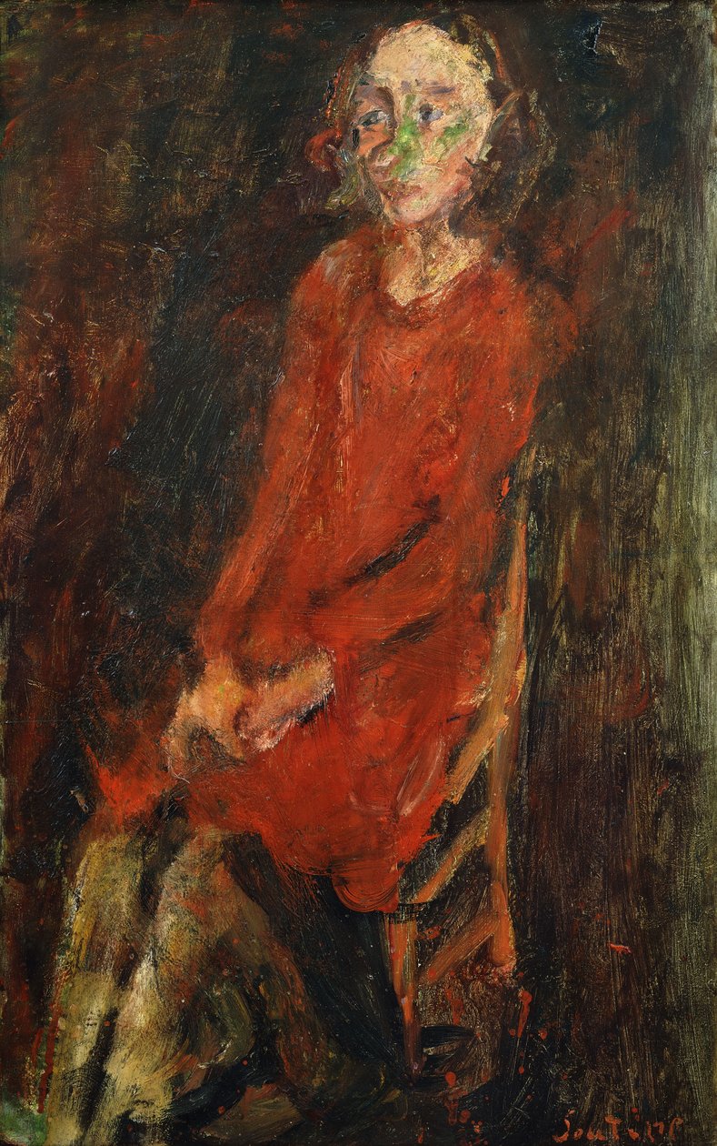 Jonge vrouw in rood, 1928 door Chaim Soutine