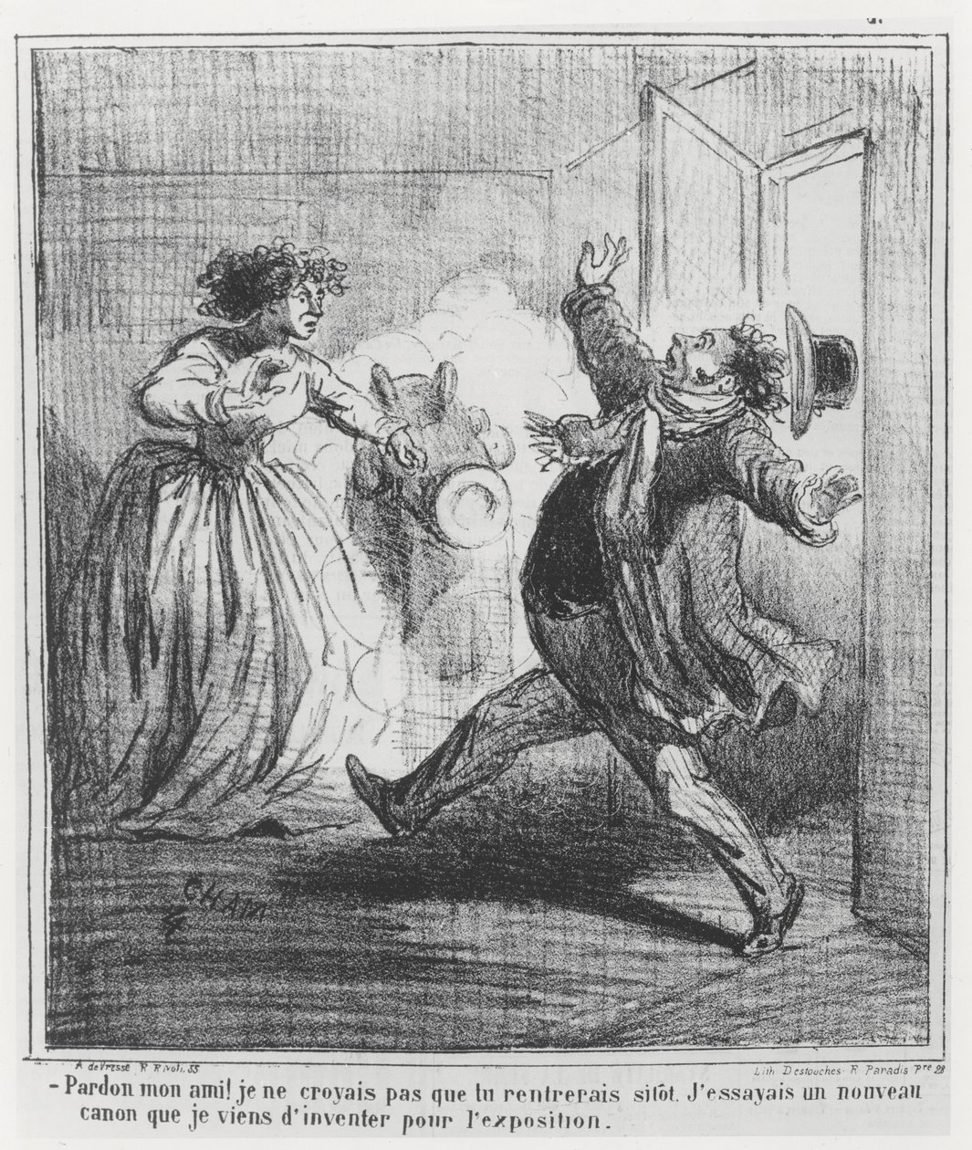Karikatuur van de Exposition Universelle in 1867 door Cham