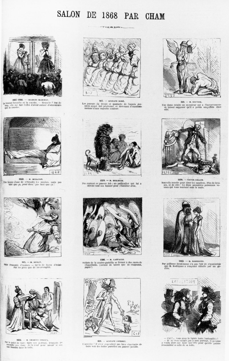 Salonkarikaturen van de Parijse Salon van 1868, uit het tijdschrift 