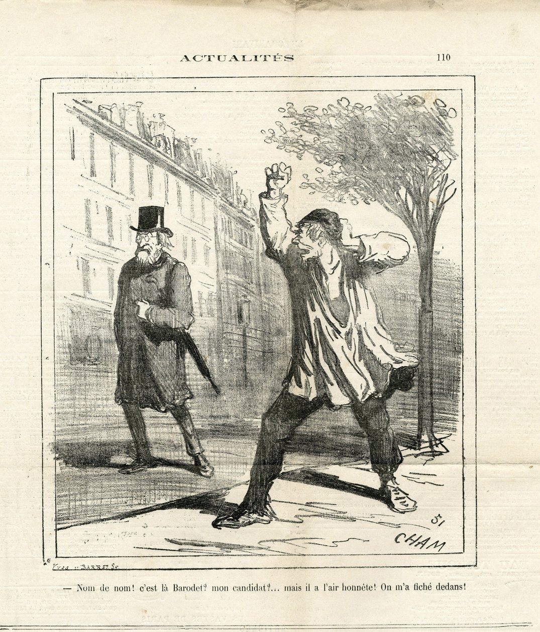 Illustratie van Cham (1819-1879) in Le Charivari door Amédée de Noé