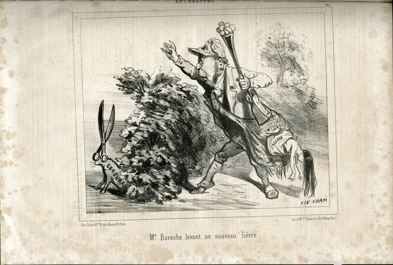 Illustratie van Cham in Le Charivari door Amédée de Noé