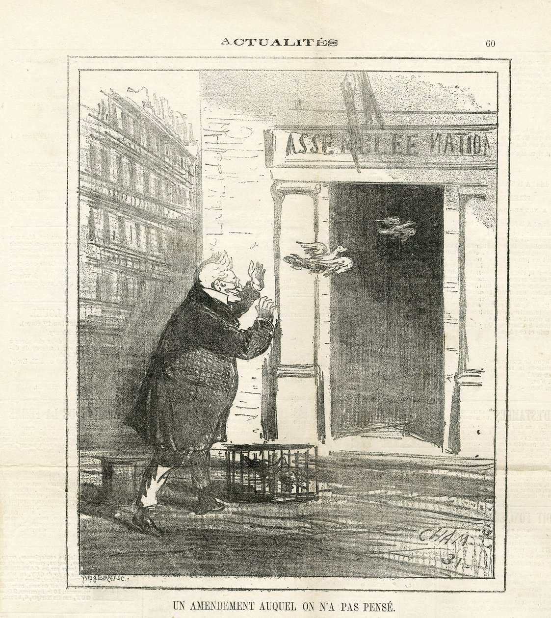 Illustratie van Cham (1819-1879) in Le Charivari door Amédée de Noé