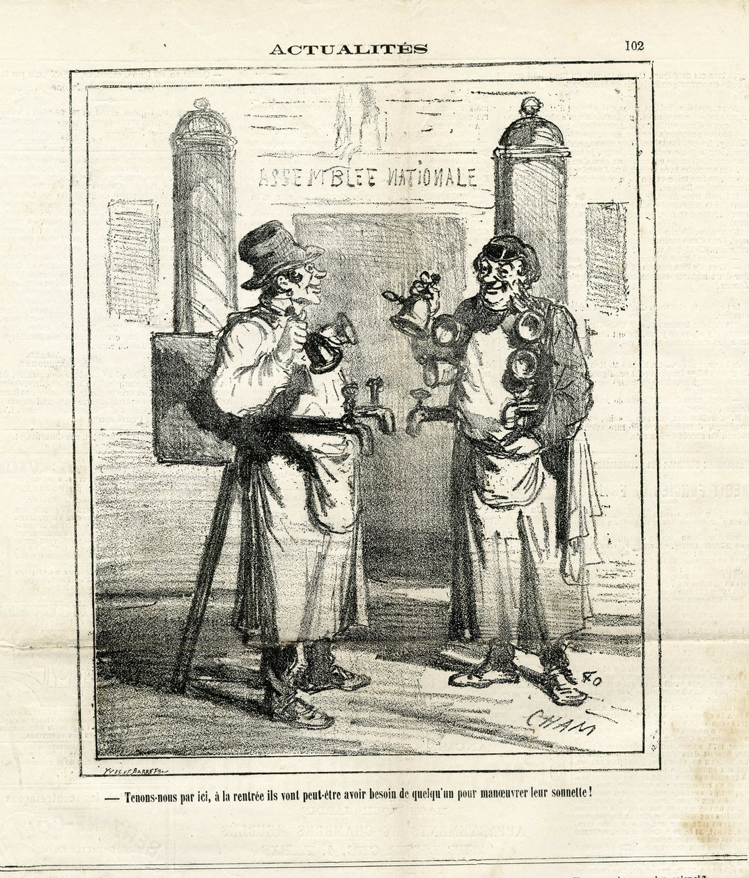 Illustratie van Cham (1819-1879) in Le Charivari door Amédée de Noé