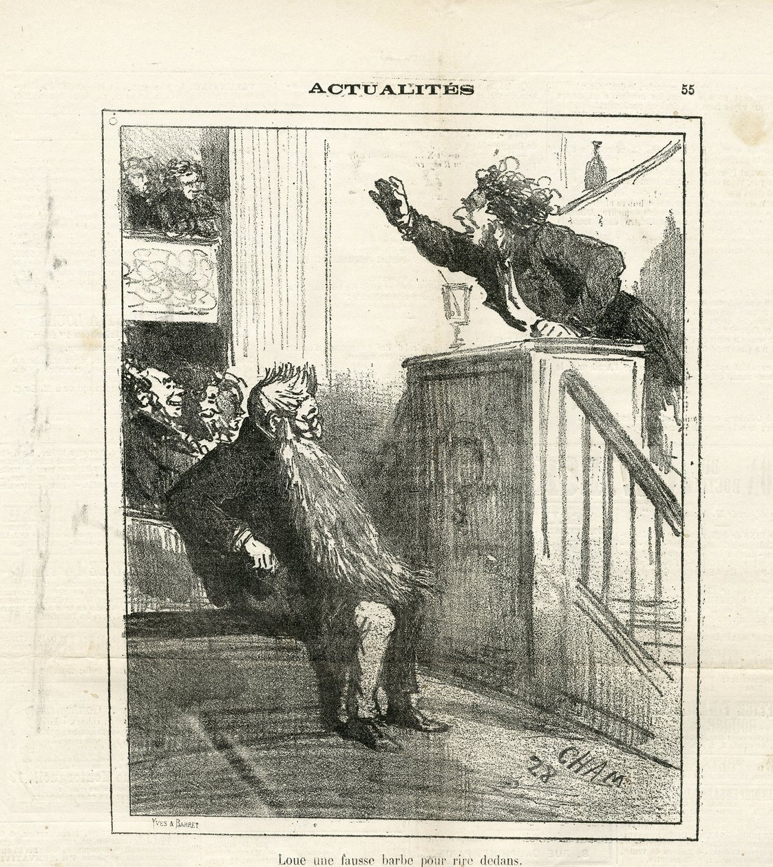 Illustratie van Cham in Le Charivari door Amédée de Noé