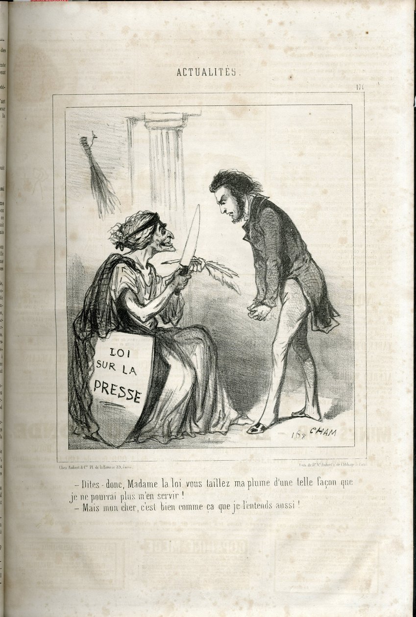 Illustratie van Cham (1819-1879) in Le Charivari door Amédée de Noé